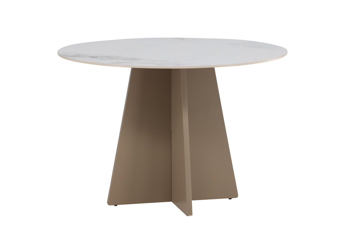 Eettafel Maris - van gesinterd steen in beige marmerlook
