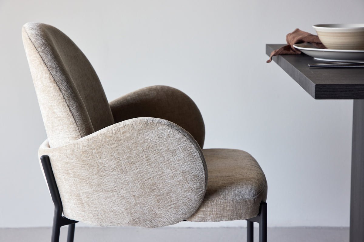 2-delige set - Stoel Hendrix Scandinavisch met zwarte stalen poten