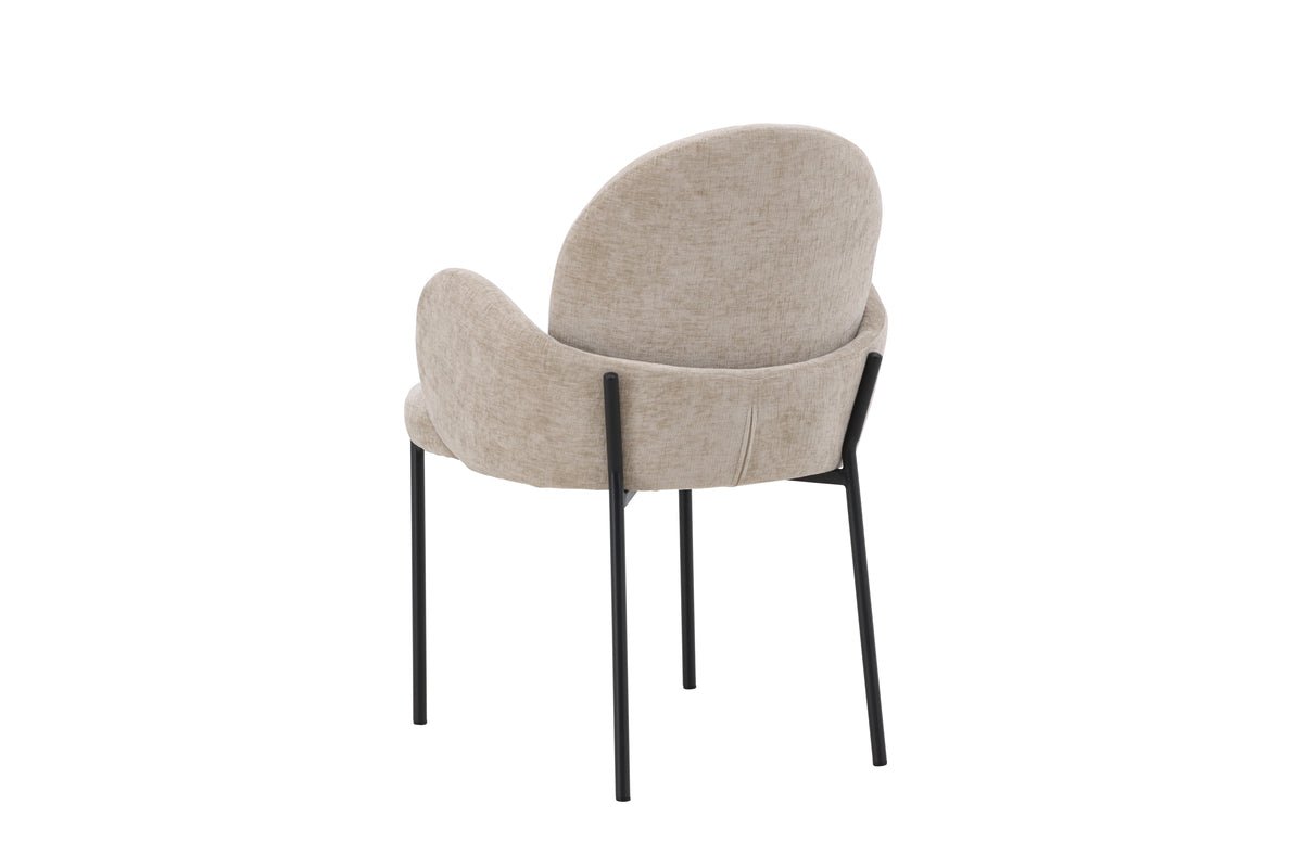 2-delige set - Stoel Hendrix Scandinavisch met zwarte stalen poten