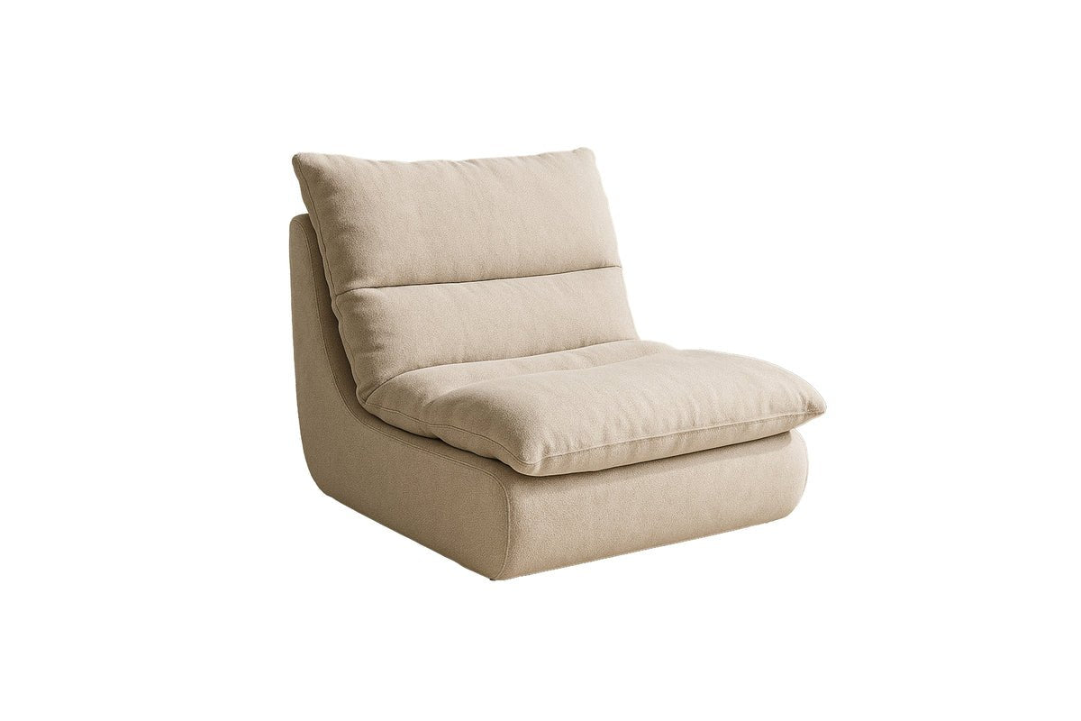 Loungefauteuil Selona - Gevoerde stoel van linnenmengsel