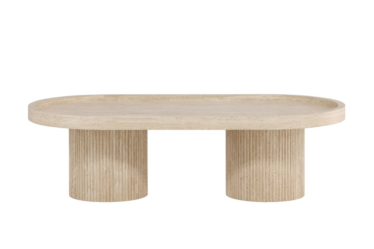 Salontafel Belize - in Beige met hoge rand
