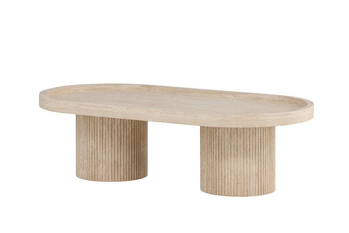 Salontafel Belize - in Beige met hoge rand