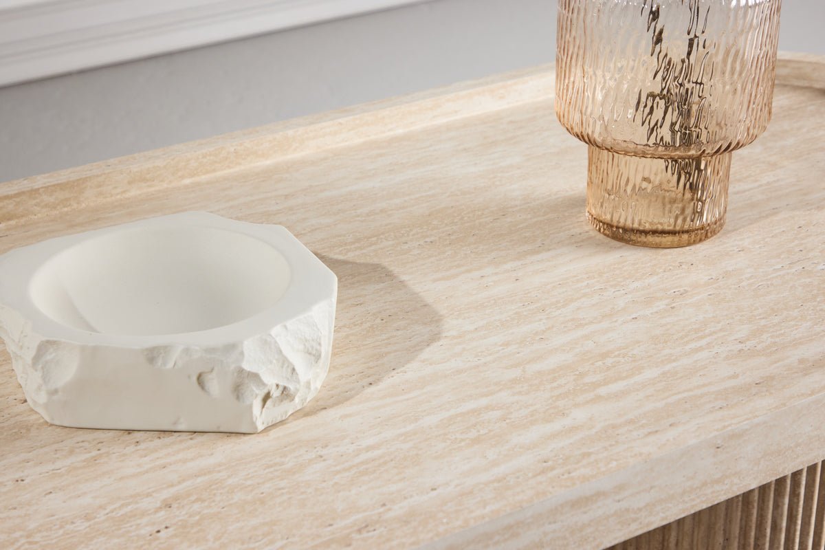 Salontafel Belize - in Beige met hoge rand