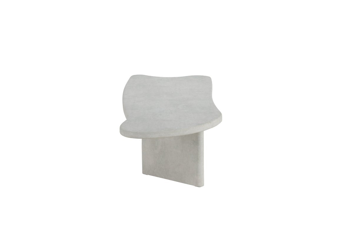 Salontafel Adam - in betonlook lichtgrijs met asymmetrisch ontwerp