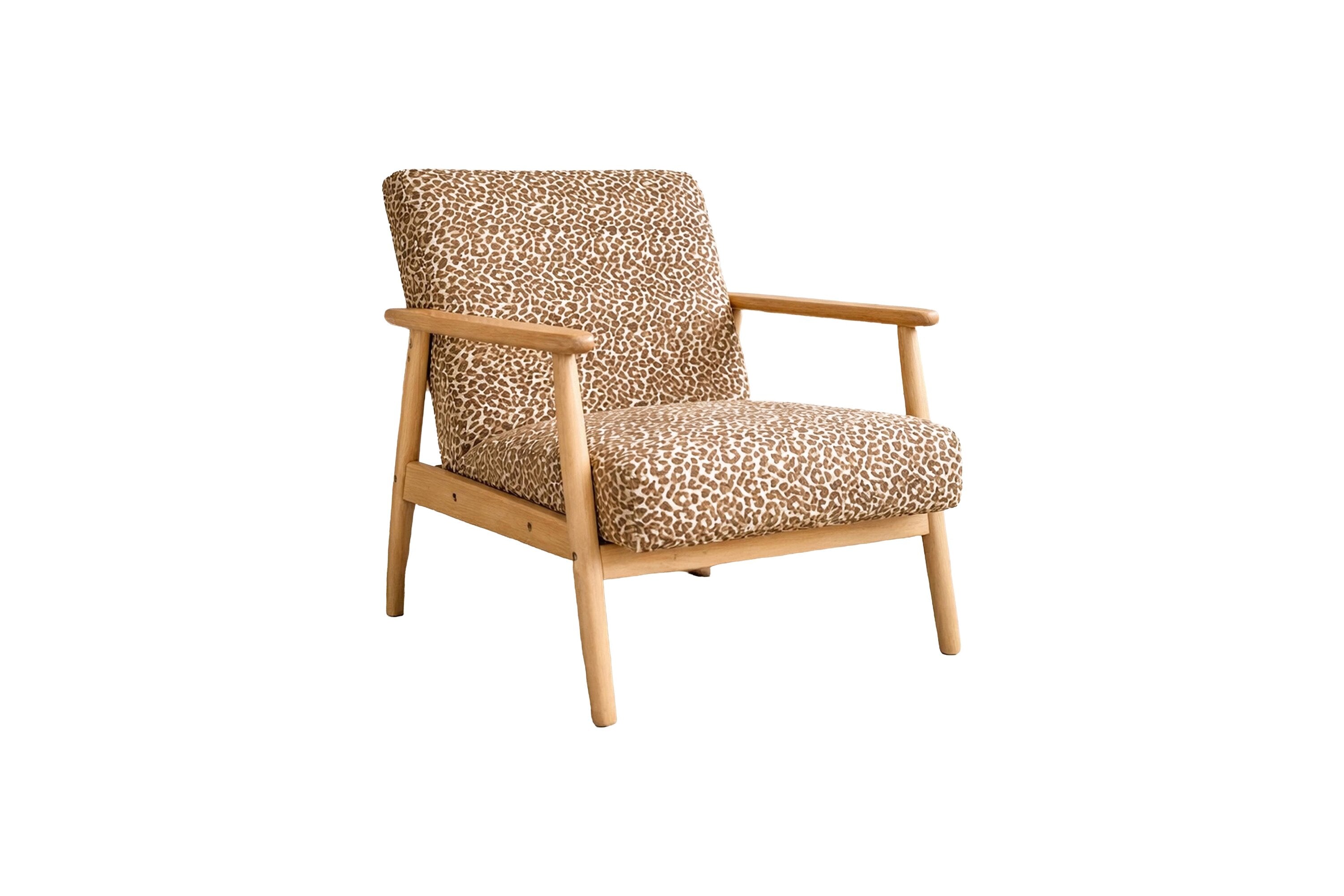 Fauteuil Lareen - van rubberhout met designbekleding