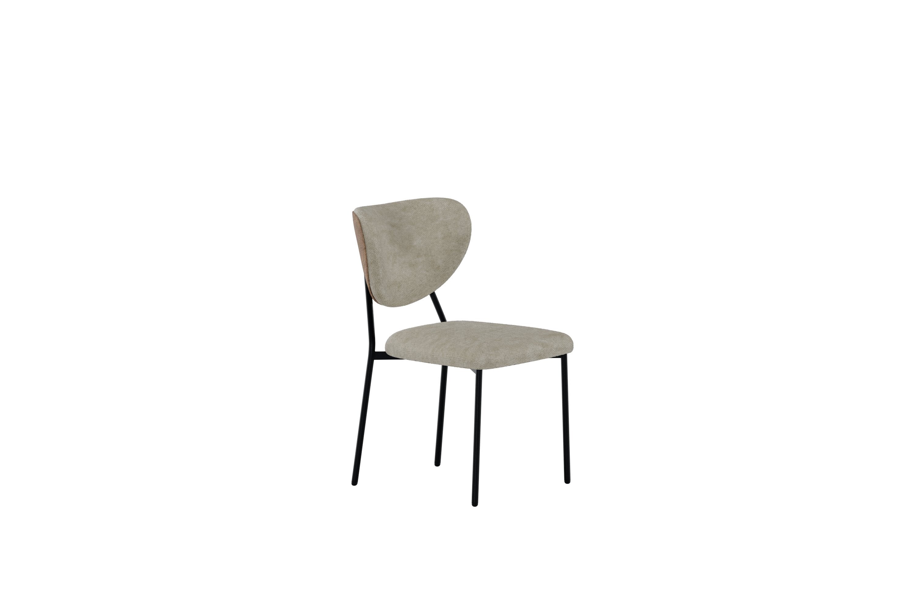 2-delige set - Stoel Norela met beige fluweelstof