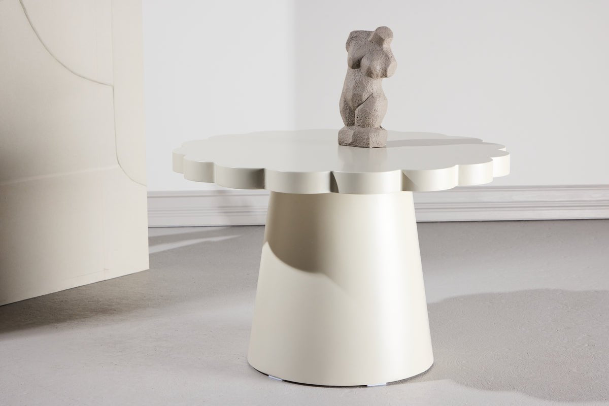 Salontafel Florena - in Beige met gegolfde rand