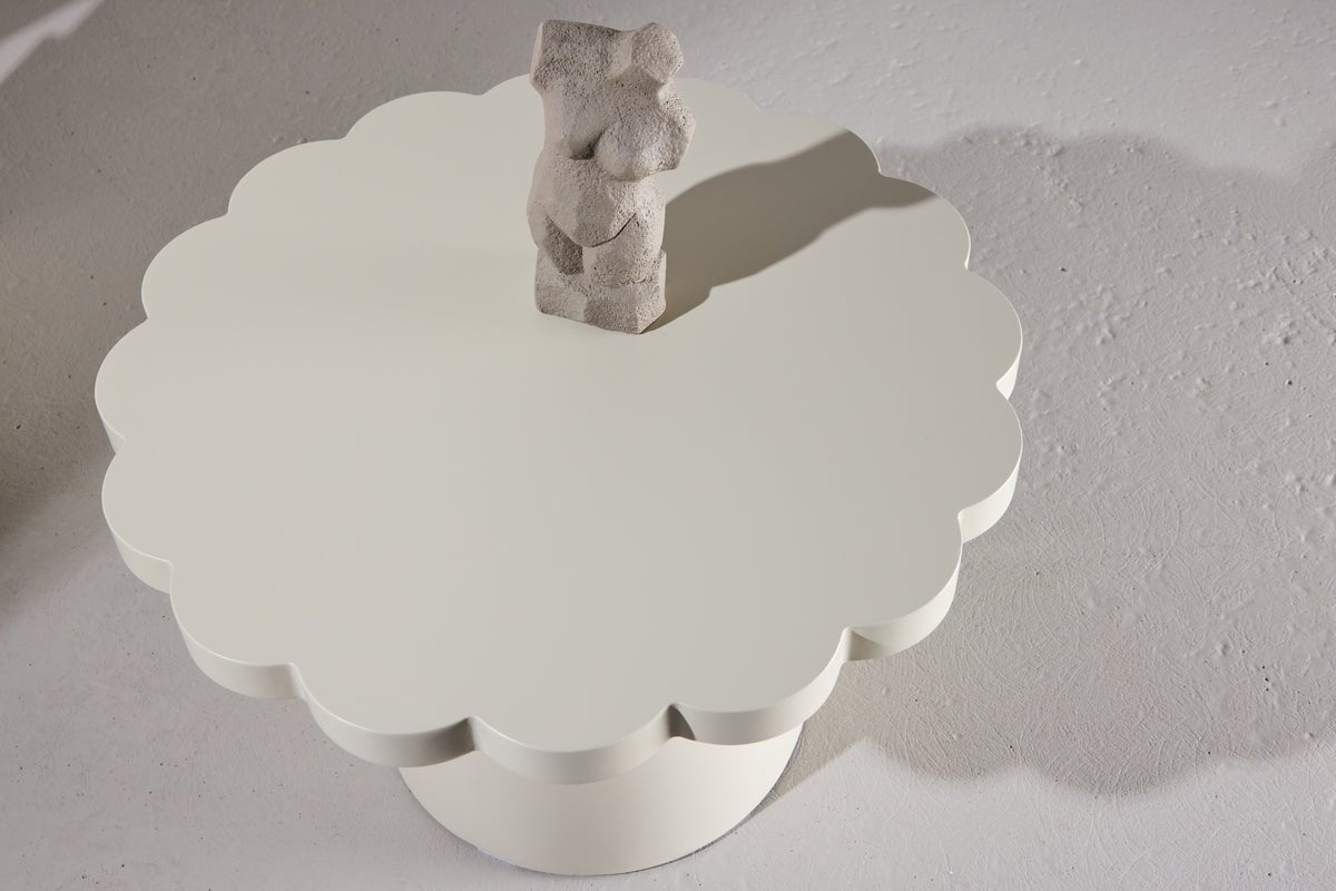 Salontafel Florena - in Beige met gegolfde rand