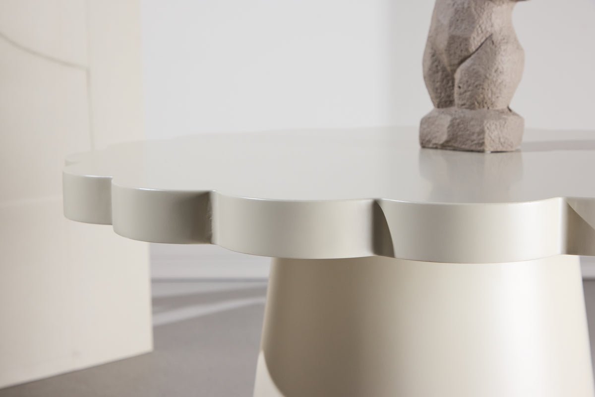 Salontafel Florena - in Beige met gegolfde rand