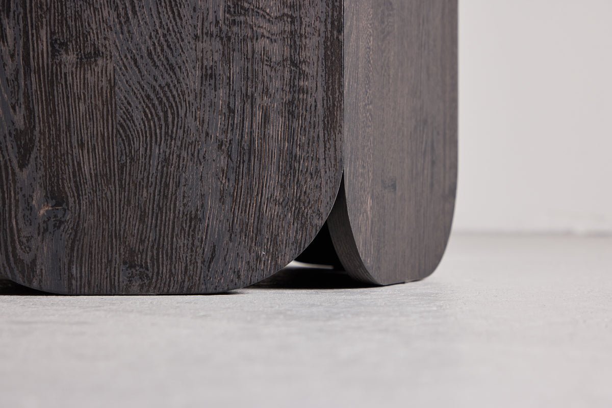Eettafel Agesta - ronde eettafel met tafelblad in Lichtgrijs, Mokka en Zwart