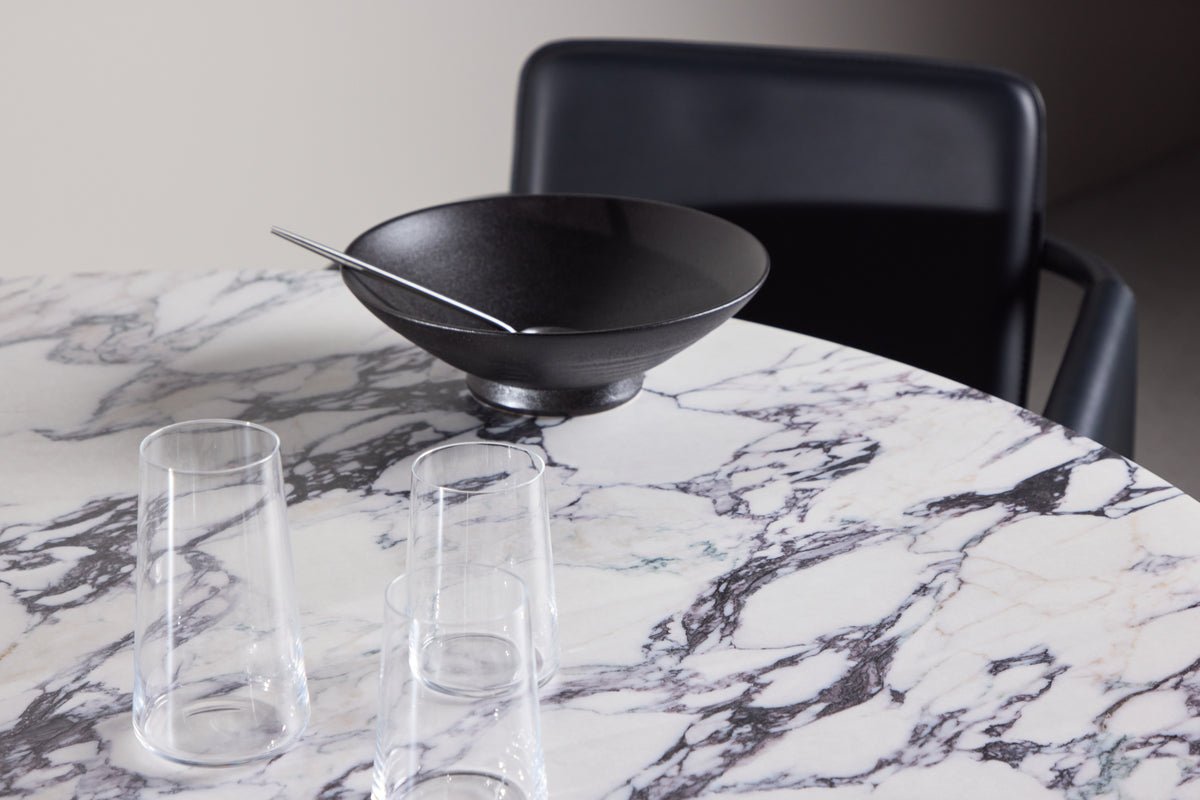 Eettafel Agesta - ronde eettafel met tafelblad in Lichtgrijs, Mokka en Zwart