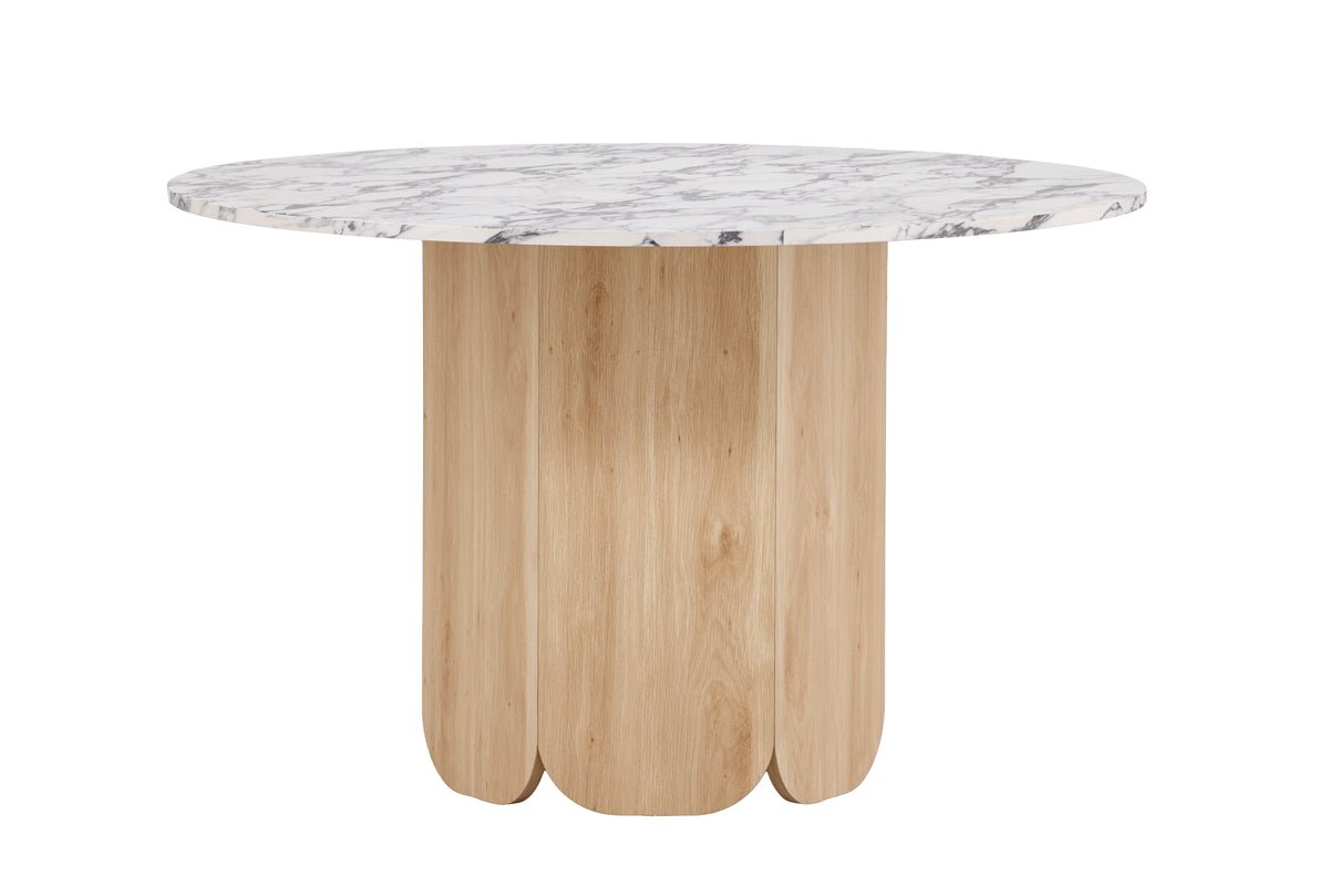 Eettafel Agesta - ronde eettafel met tafelblad in Lichtgrijs, Mokka en Zwart