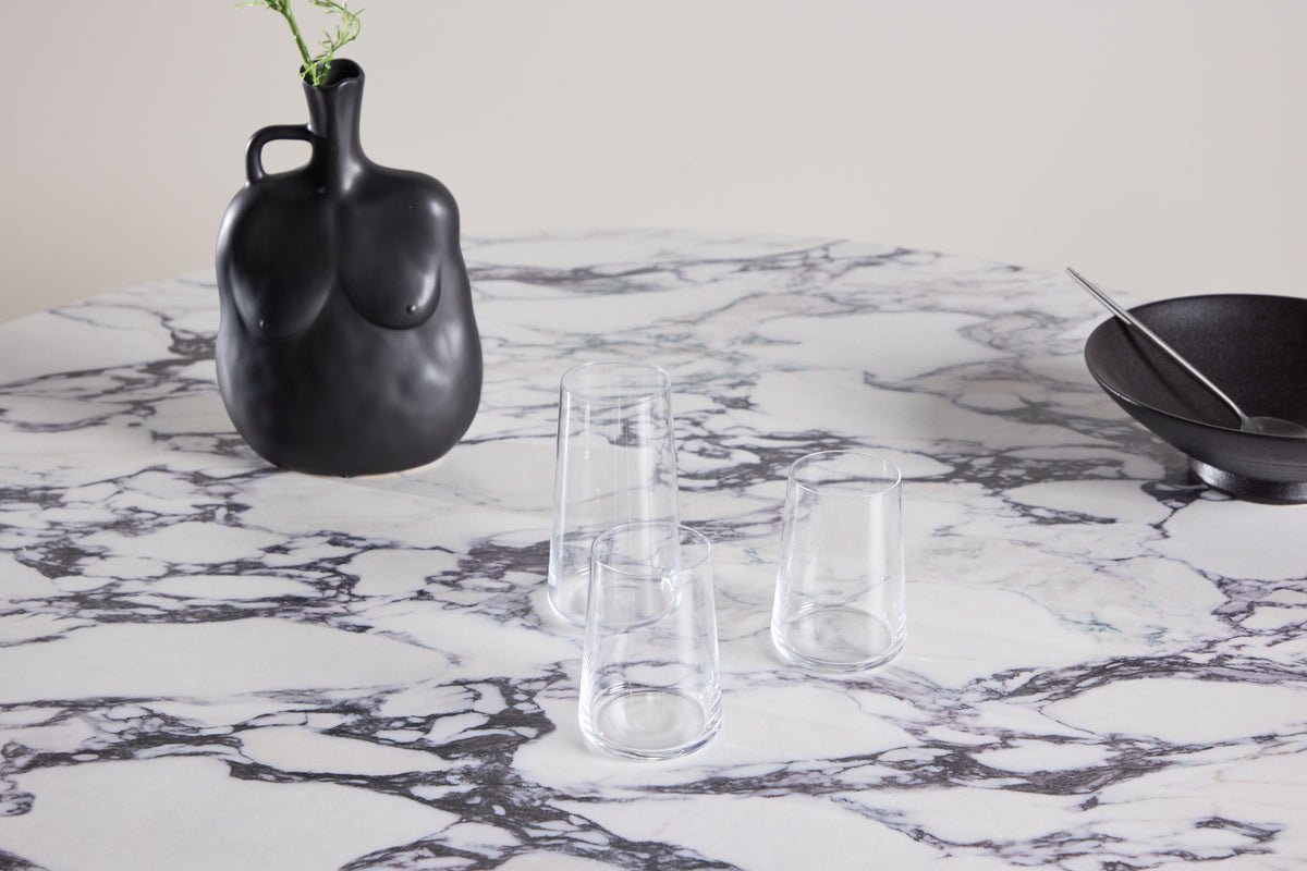 Eettafel Agesta - ronde eettafel met tafelblad in Lichtgrijs, Mokka en Zwart