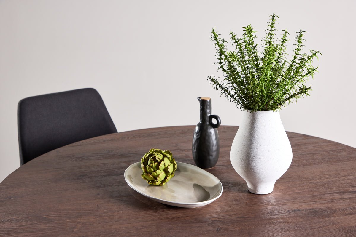 Eettafel Agesta - ronde eettafel met tafelblad in Lichtgrijs, Mokka en Zwart