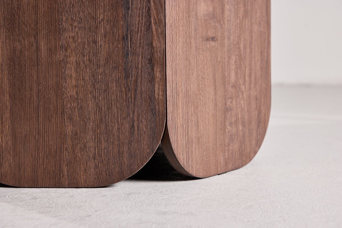 Eettafel Agesta - ronde eettafel met tafelblad in Lichtgrijs, Mokka en Zwart