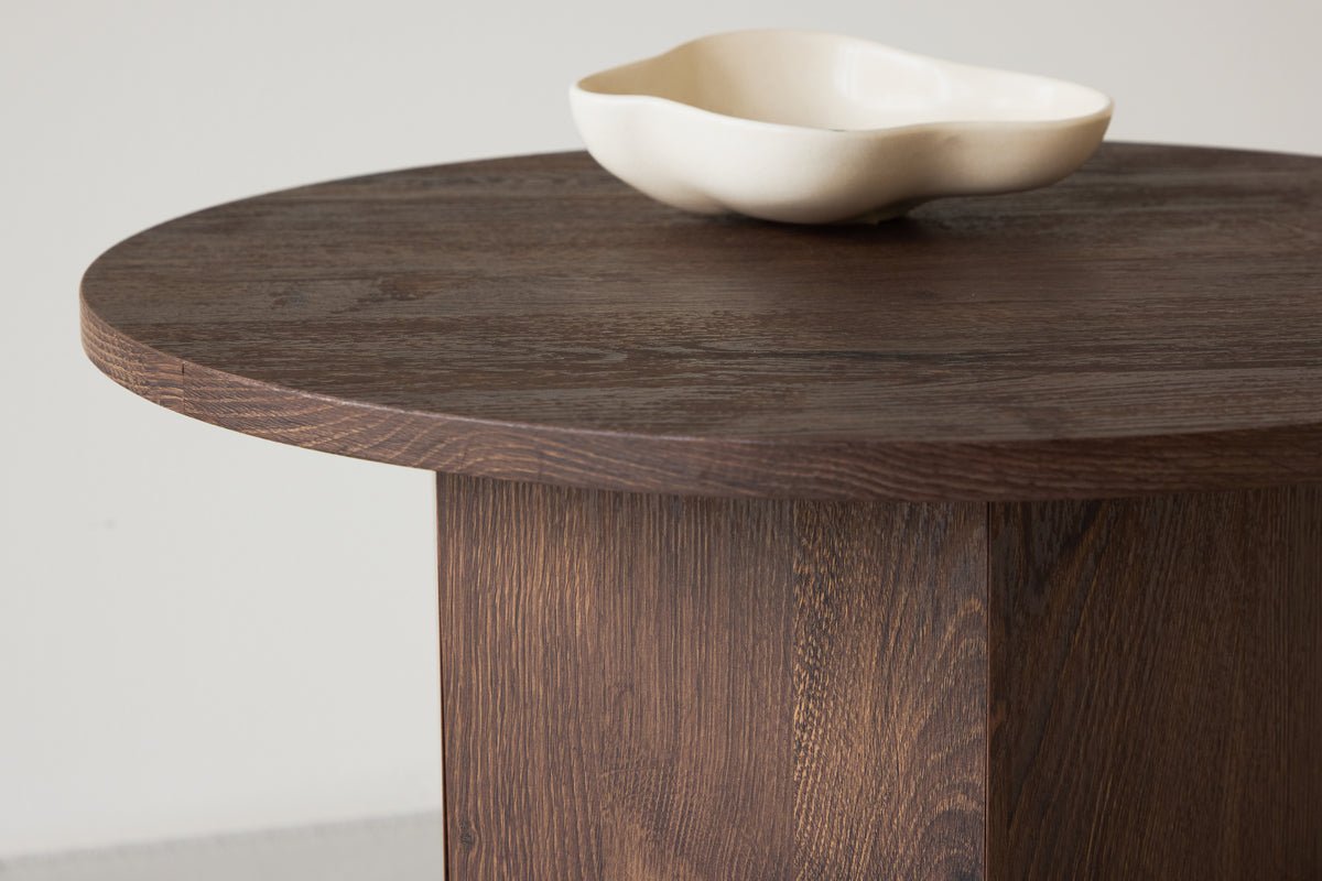 Salontafel Keralo - stijlvolle ronde tafel in houtlook