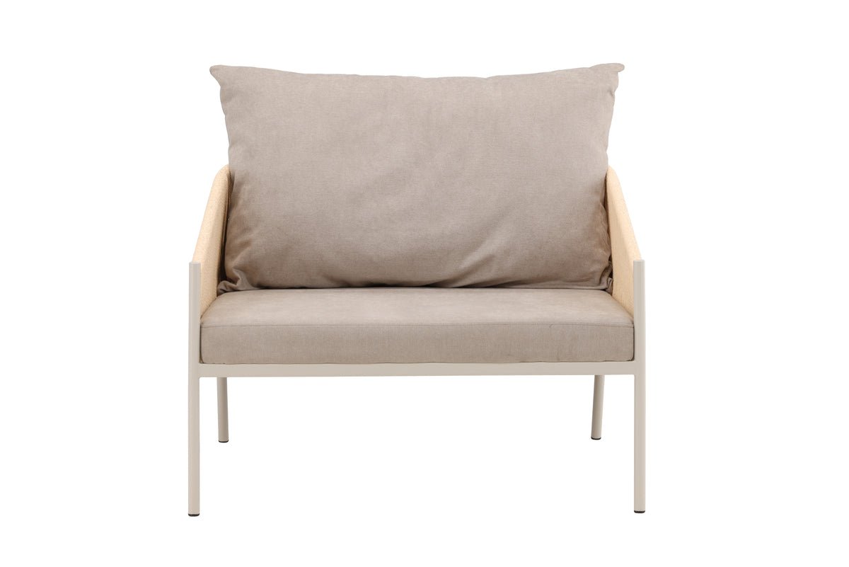 Fauteuil Jupiter - in Beige met linnenstructuur