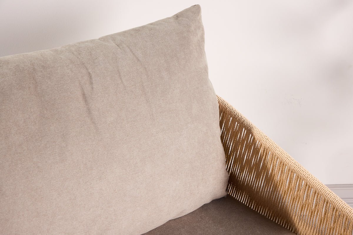 Fauteuil Jupiter - in Beige met linnenstructuur