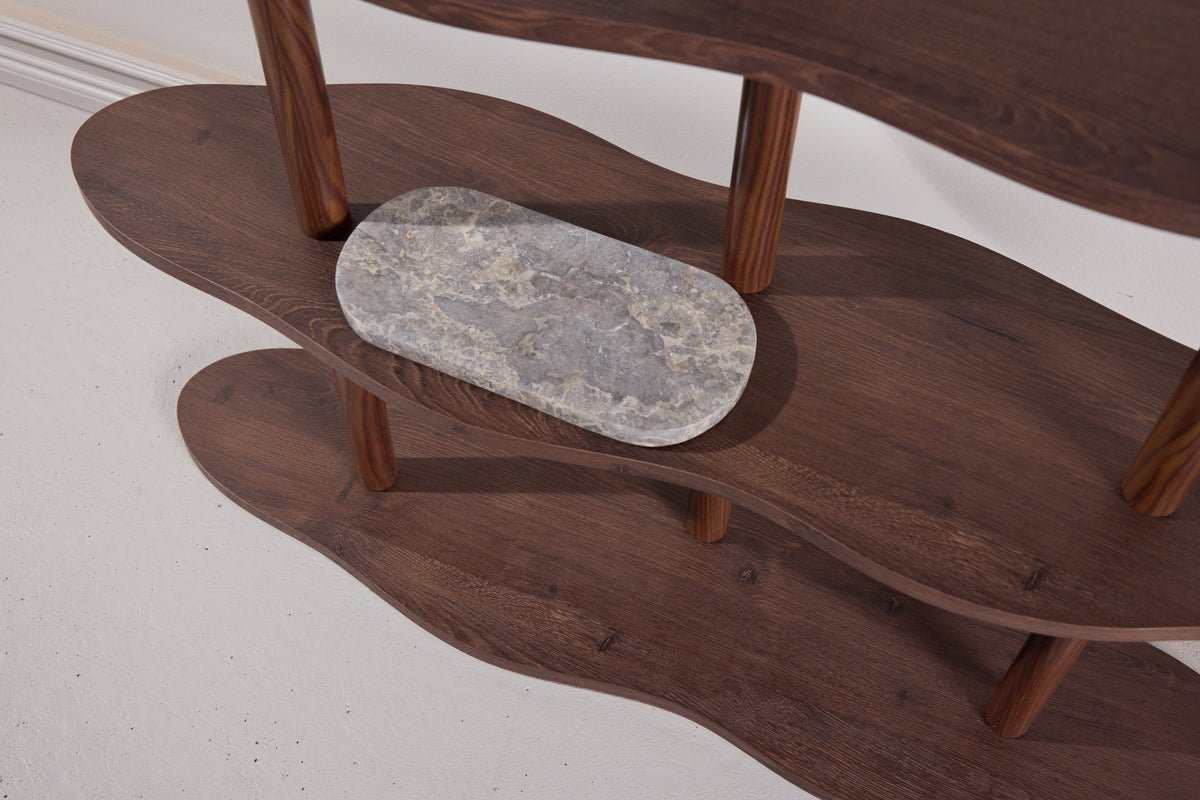 Regal Calvaro – Staand rek in Mocca met golfpatroon