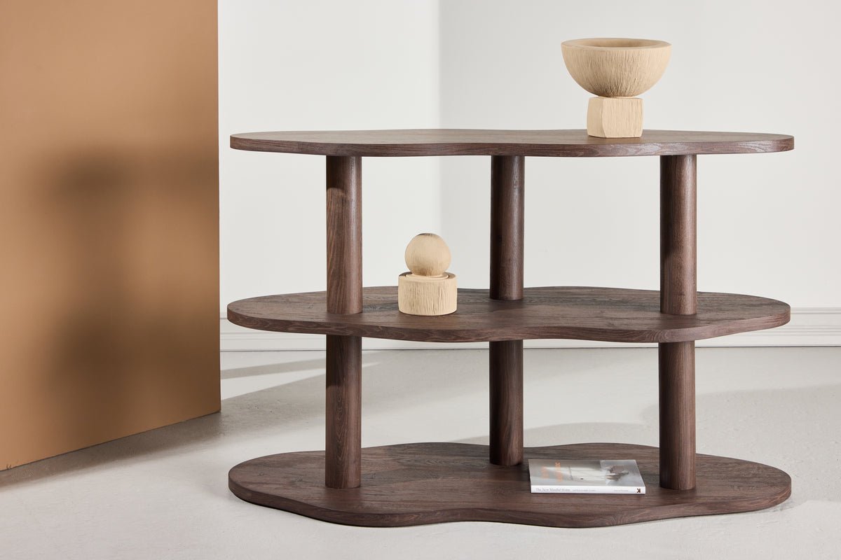 Regal Aureo – 3-laags rek in mocca met golfvorm