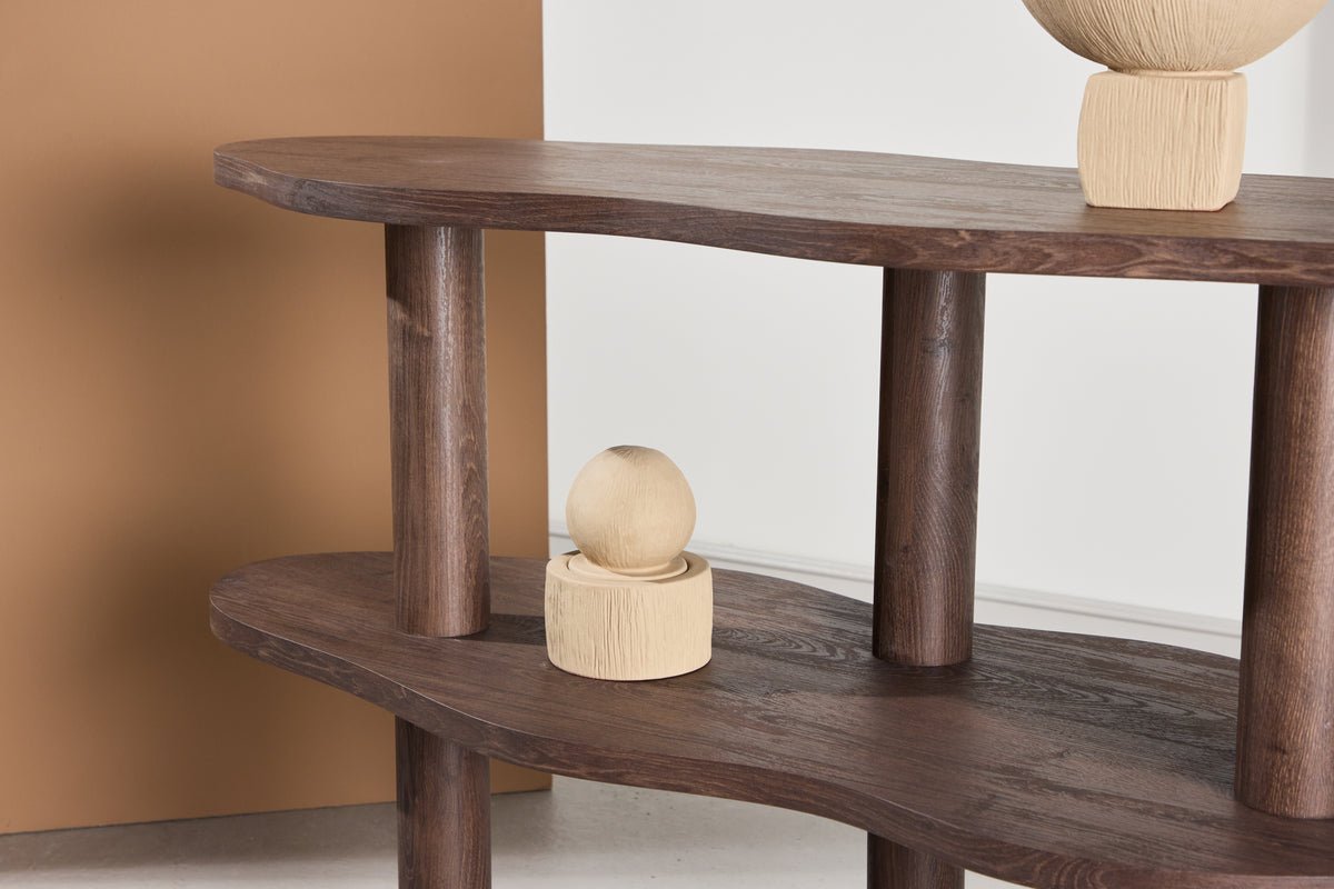 Regal Aureo – 3-laags rek in mocca met golfvorm