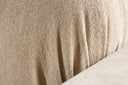 Designer Lounge Fauteuil Mika – Beige, fluweelachtige bekleding met chroomdetails