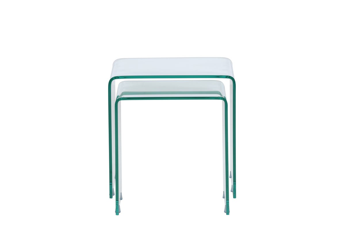 Salontafel/Nachtkastjes-set Lumea – 2 tafels in helder glas