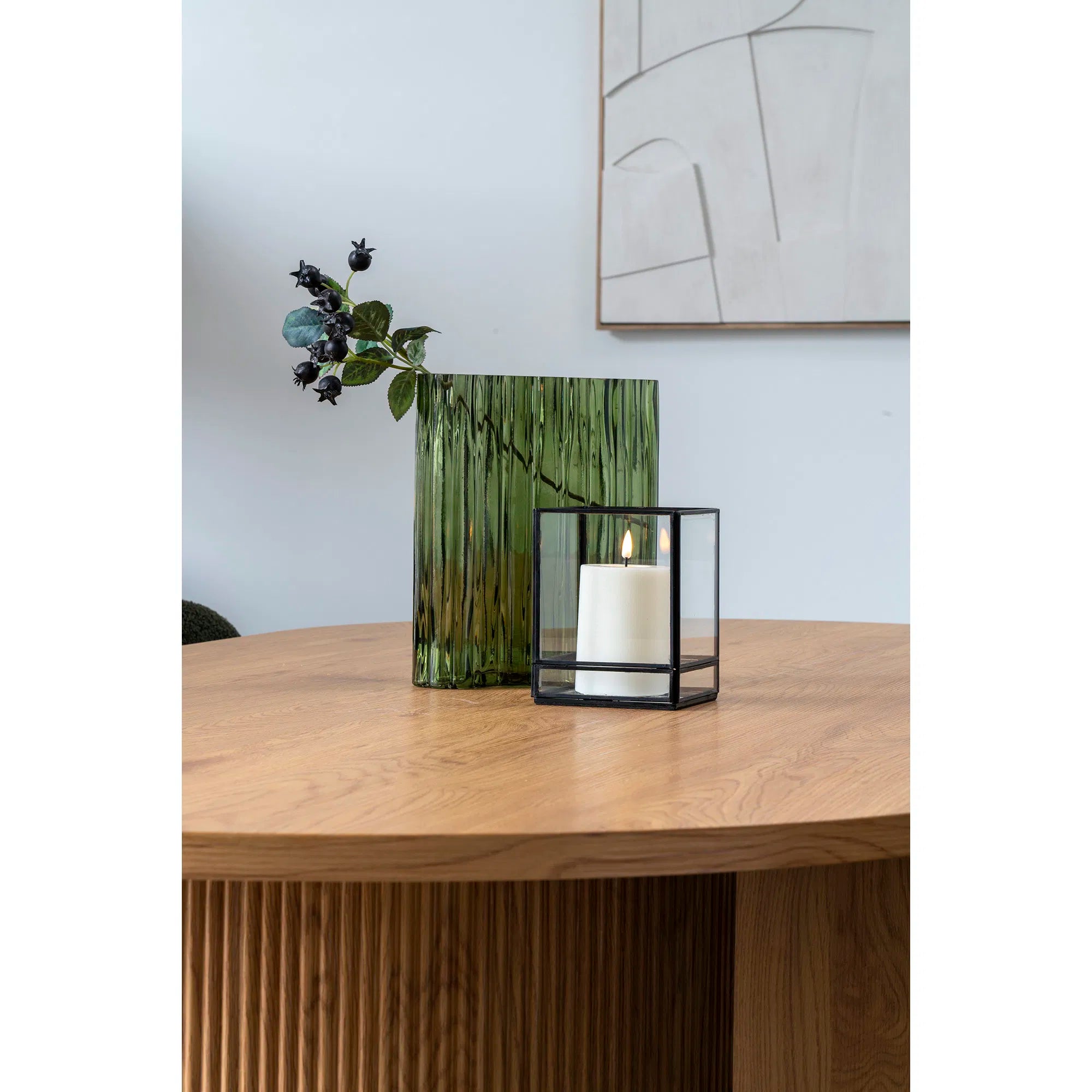 Kaarshouder „Ferro Glas“ – Metaal & Glas in Zwart