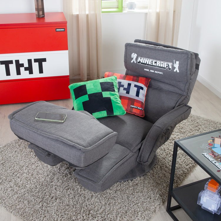Minecraft Gaming-fauteuil „CraftStation“ – verstelbaar met voetensteun, armleuningen & toetsenbordlade