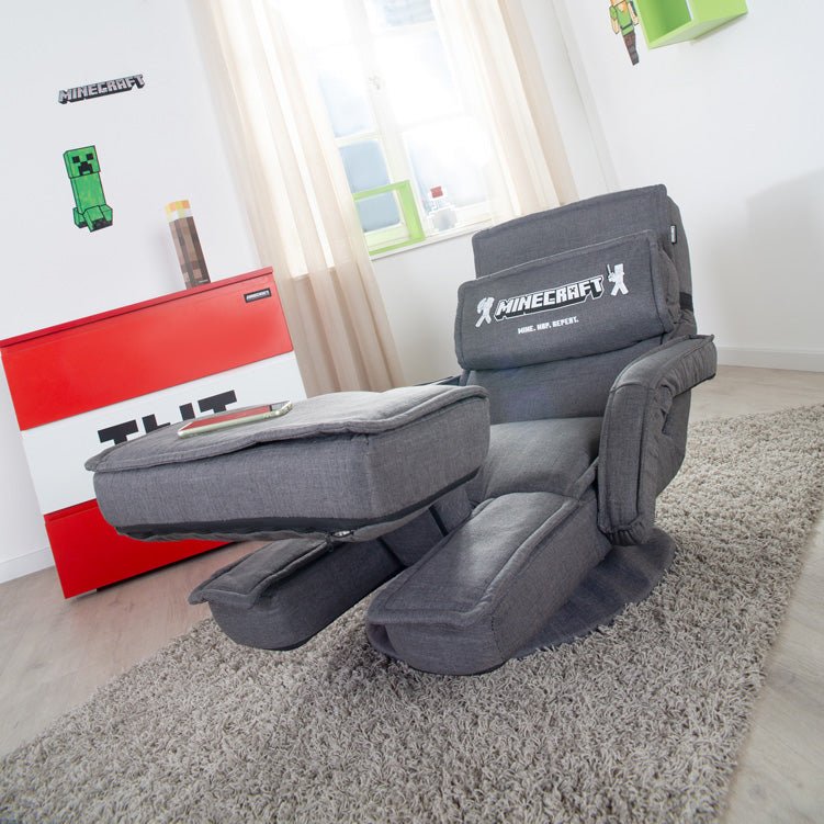 Minecraft Gaming-fauteuil „CraftStation“ – verstelbaar met voetensteun, armleuningen & toetsenbordlade