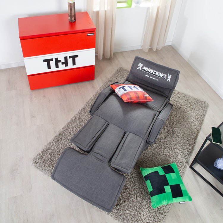 Minecraft Gaming-fauteuil „CraftStation“ – verstelbaar met voetensteun, armleuningen & toetsenbordlade