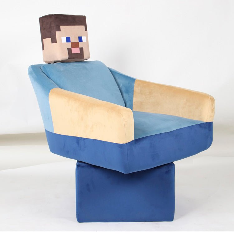 Minecraft draaistoel „Steve“ – met armleuningen & hoofdsteun