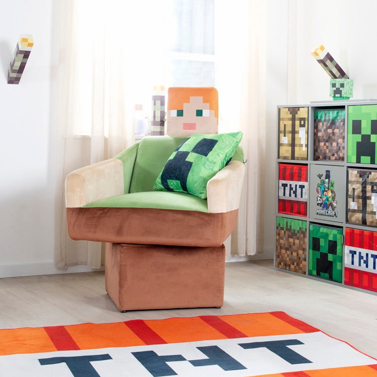 Minecraft draaistoel „Alex“ – met armleuningen & hoofdsteun