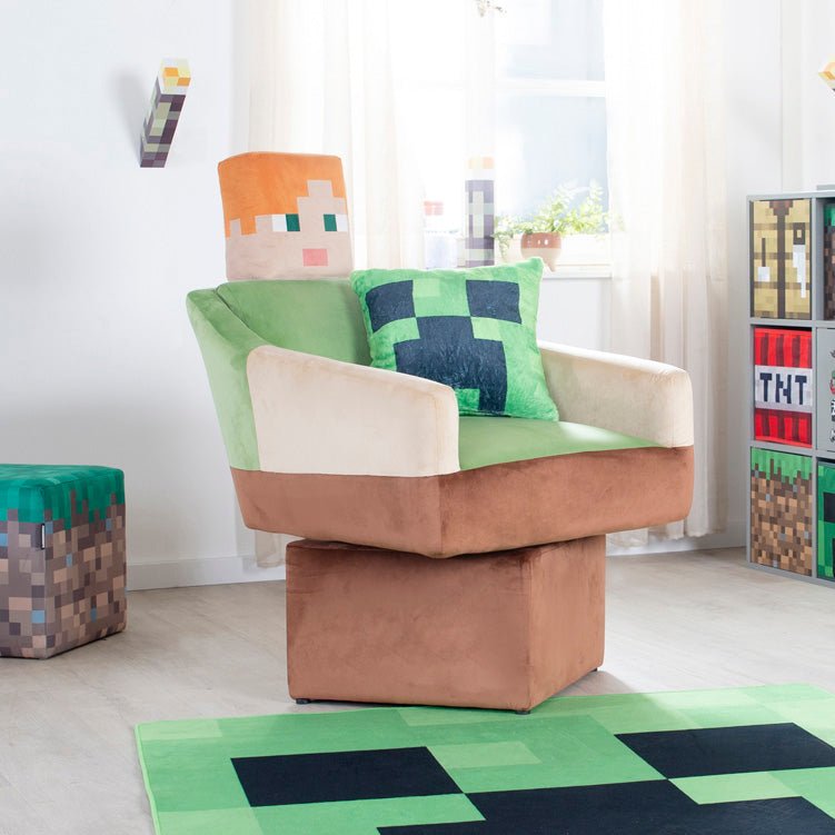 Minecraft draaistoel „Alex“ – met armleuningen & hoofdsteun