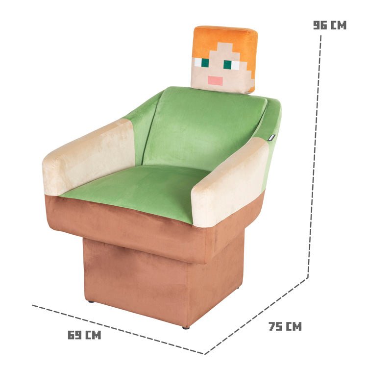 Minecraft draaistoel „Alex“ – met armleuningen & hoofdsteun