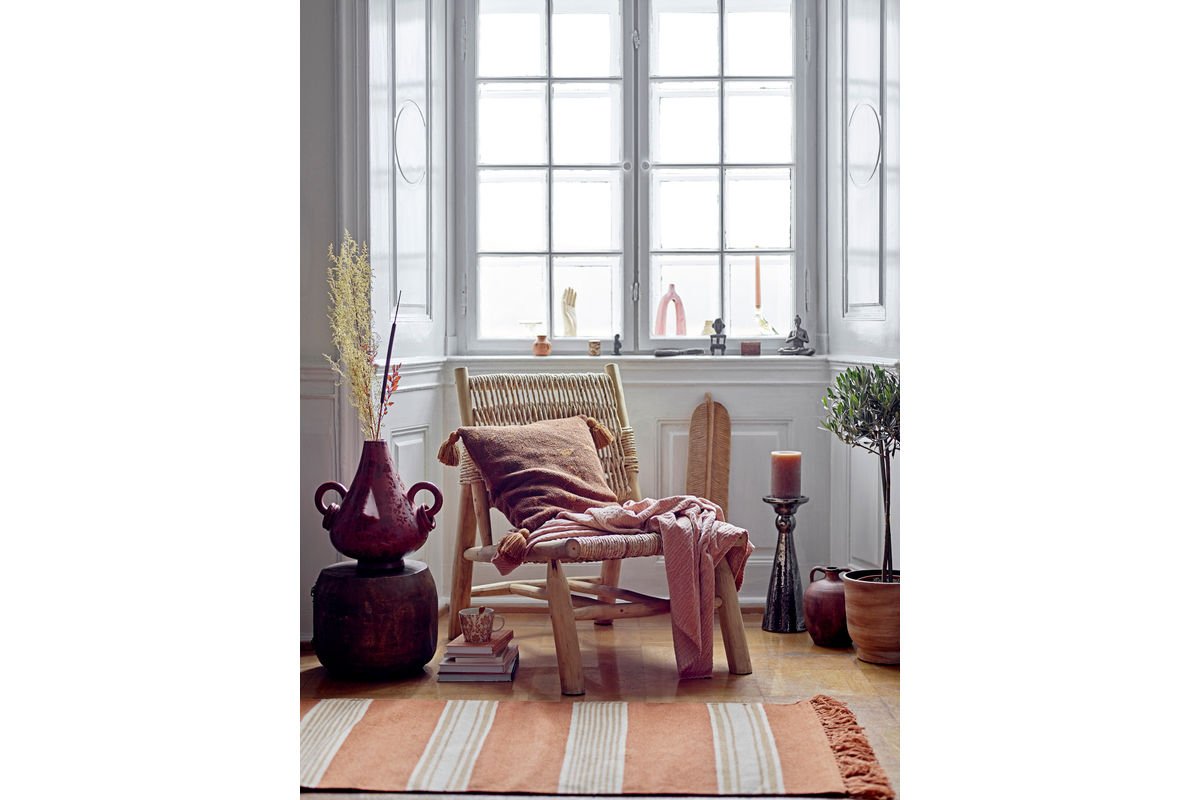 Tweepersoonsdeken Rosina – Quilt van katoen met velours in Roze