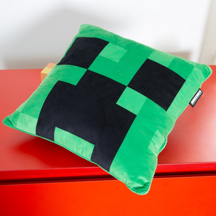Minecraft decoratiekussen „Creeper Plush“ – met vulling & fluweeluitstraling