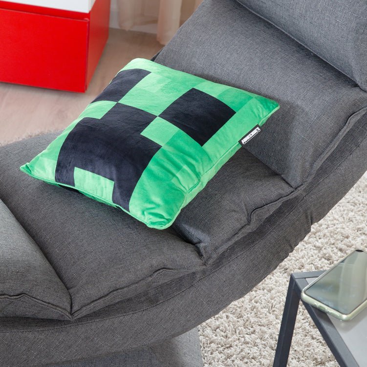Minecraft decoratiekussen „Creeper Plush“ – met vulling & fluweeluitstraling