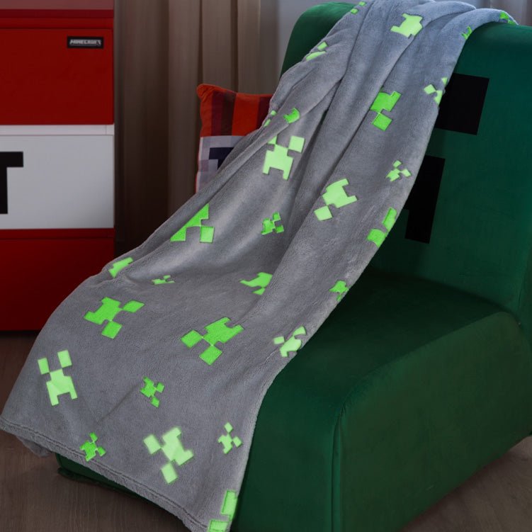 Minecraft knuffeldeken „Glow“ – met glow-in-the-dark effect & zachte fleece
