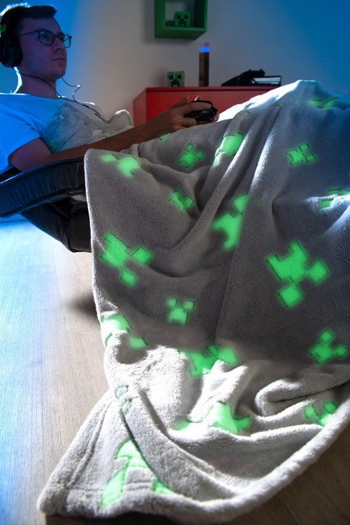 Minecraft knuffeldeken „Glow“ – met glow-in-the-dark effect & zachte fleece