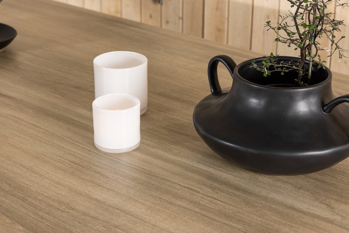 Tuin eettafel Fjord - 200x90 cm van aluminium en glas in Wit