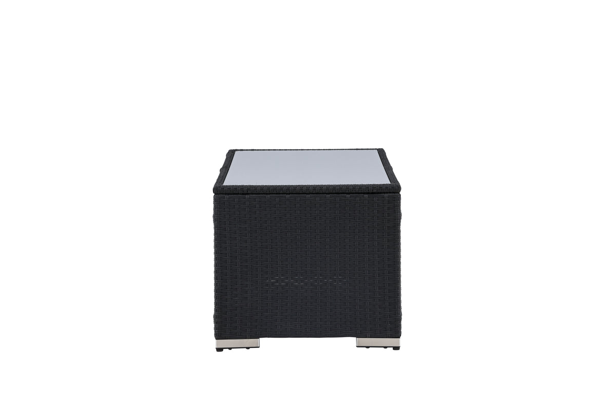 Tuin salontafel Lena - Van riet en glas in Zwart