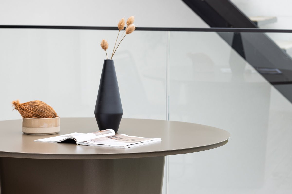 Tuin eettafel Calma - Ø 120cm van bruin aluminium