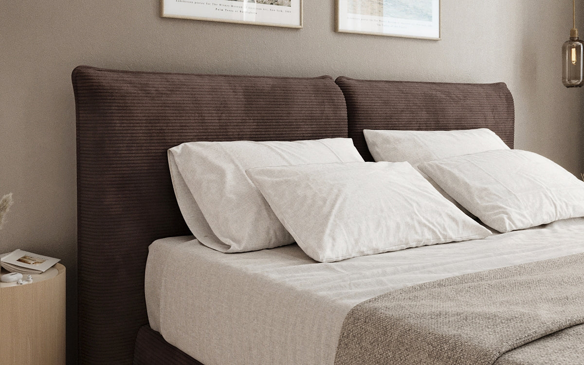 Boxspringbed Pillo in Ribstof