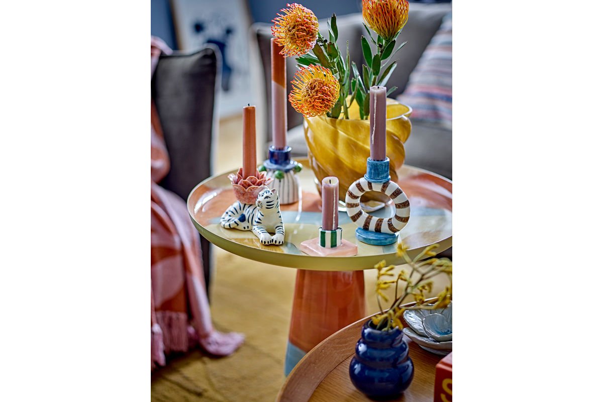 Bloempot Solina – mondgeblazen glas in warm geel