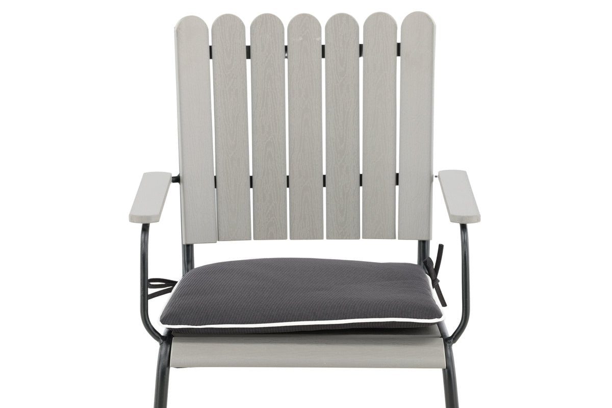 6er Set - Stuhlkissen Holly aus Polyester in Dunkelgrau