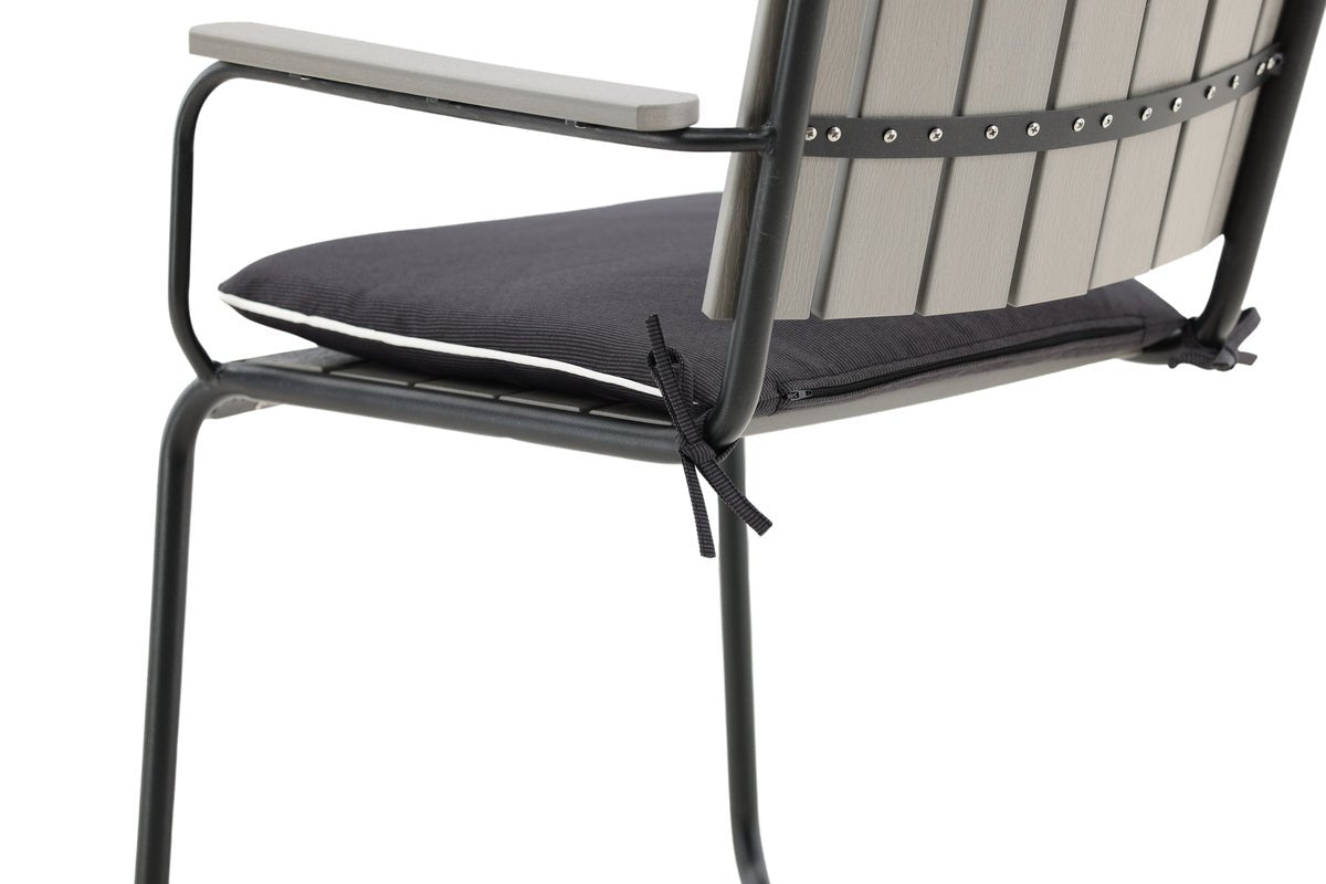 6er Set - Stuhlkissen Holly aus Polyester in Dunkelgrau