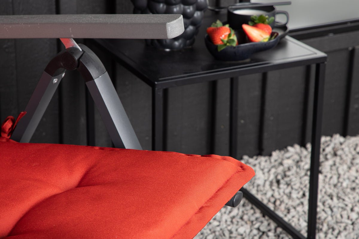 6er Set - Stuhlkissen Philly aus Polyester in Grau, Rot