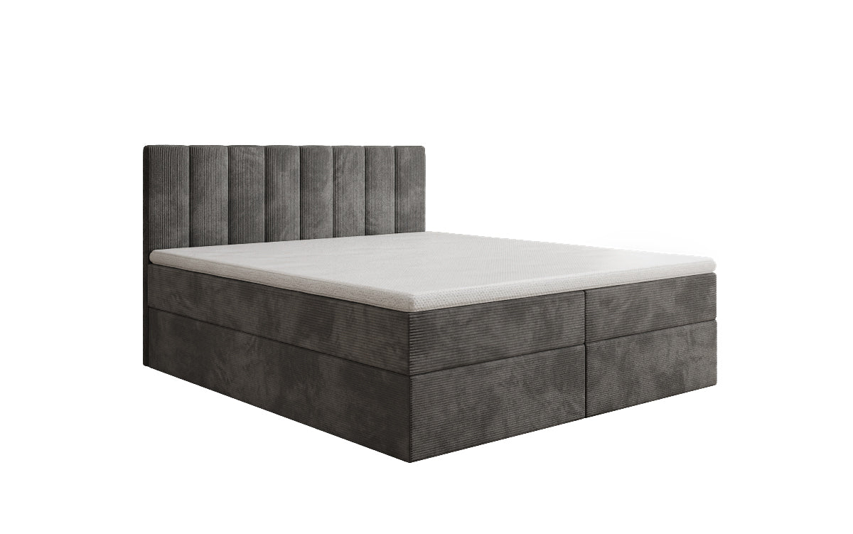 Boxspringbed Sofia in Ribstof met opbergruimte