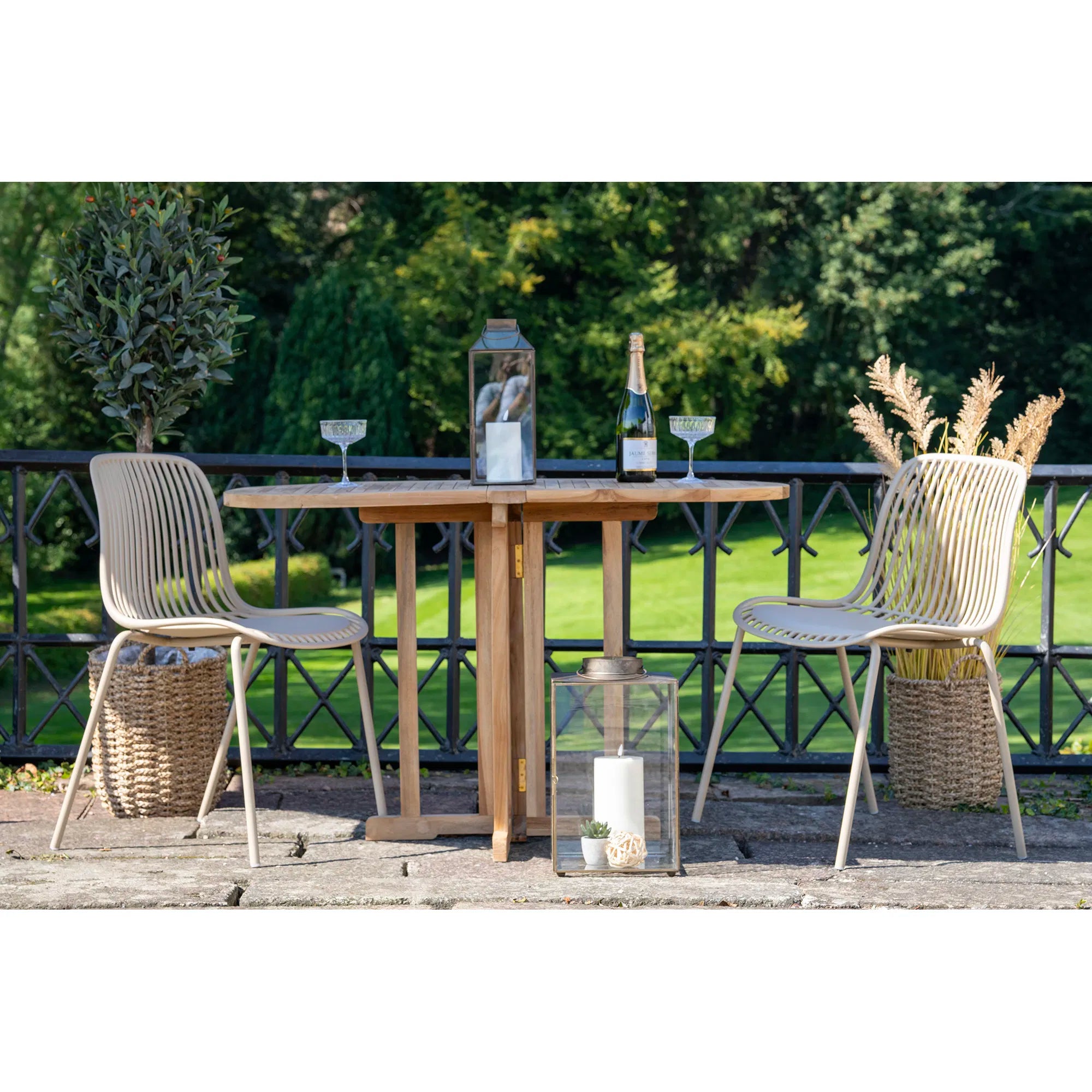 Gartenstuhl Ventura Beige - Stapelbarer Outdoor-Stuhl